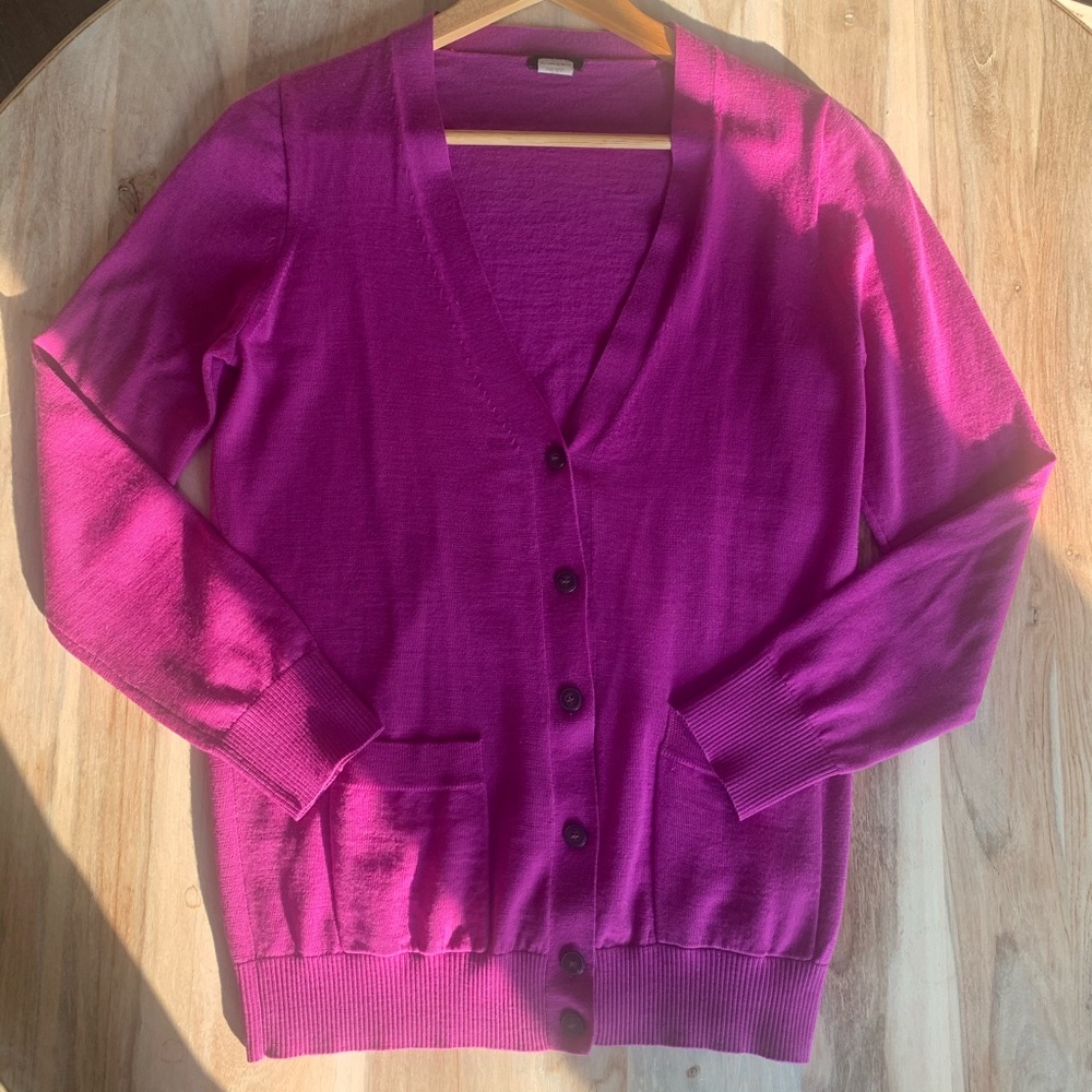 J Crew Berry Cardigan
